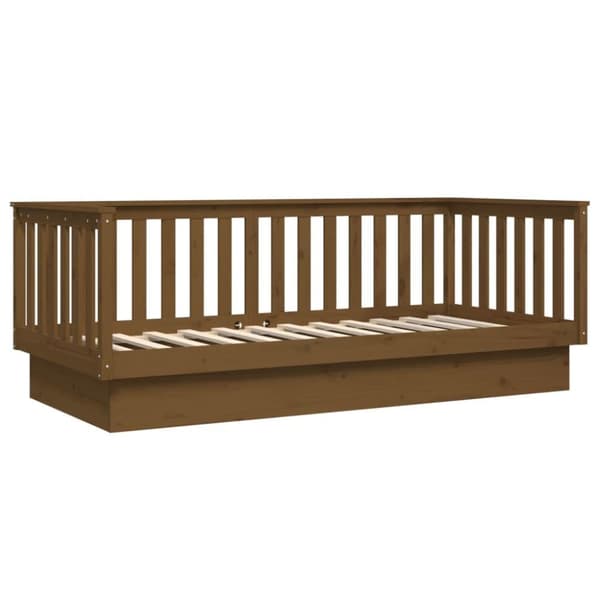 vidaXL daybed 90x200 cm massivt fyrretræ gyldenbrun