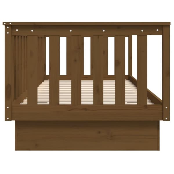 vidaXL daybed 90x200 cm massivt fyrretræ gyldenbrun