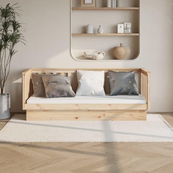 vidaXL Päiväsänky ilman patjaa 75x190 cm massiivipuumäntyä
