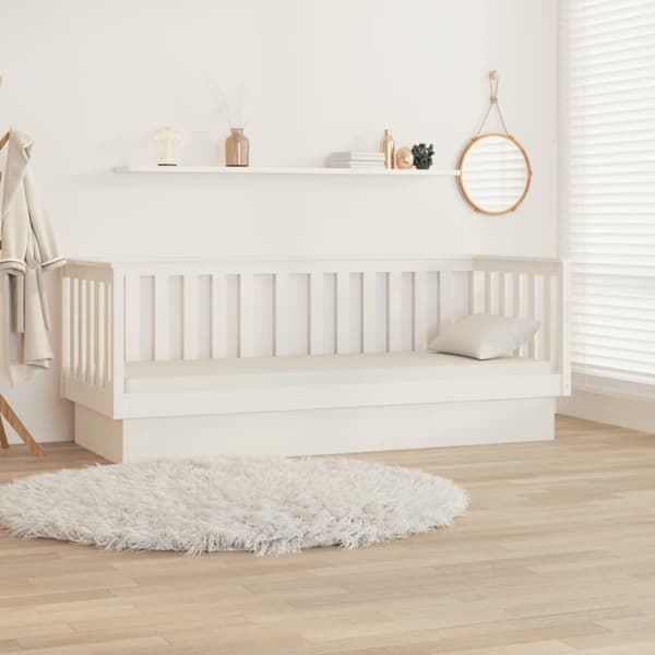 vidaXL daybed med reol uden madras 75x190 cm massivt fyrretræ hvid