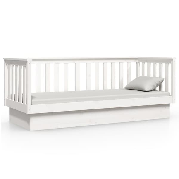 vidaXL daybed med reol uden madras 75x190 cm massivt fyrretræ hvid