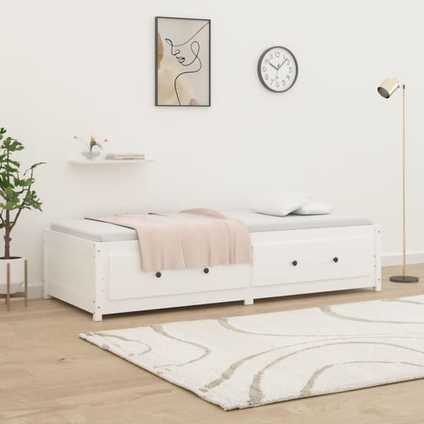 vidaXL daybed uden madras 90x200 cm massivt fyrretræ hvid