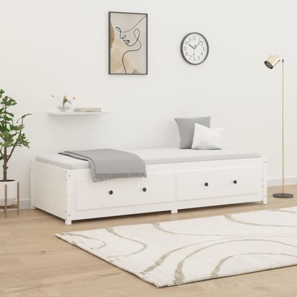 vidaXL daybed uden madras 90x200 cm massivt fyrretræ hvid