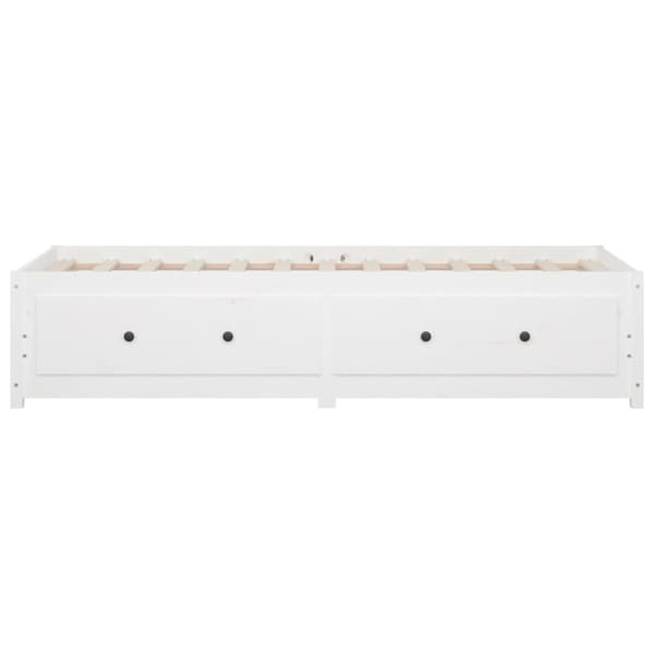 vidaXL dagseng hvid 75x190 cm lille enkelt massivt træ fyr