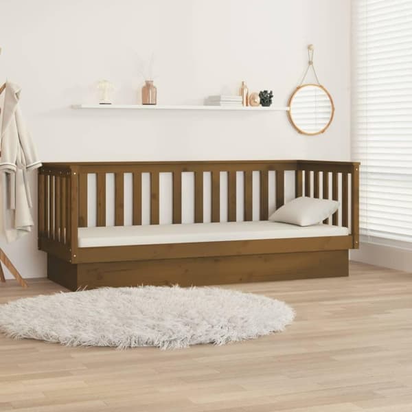 vidaXL Dagseng honningbrun 75x190 cm heltre furu