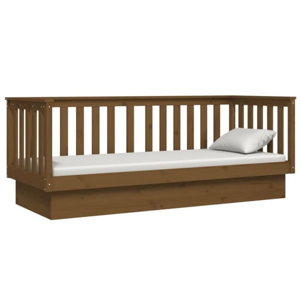 vidaXL Dagseng honningbrun 75x190 cm heltre furu