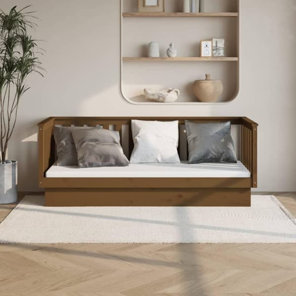 vidaXL Dagseng honningbrun 75x190 cm heltre furu