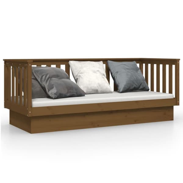 vidaXL Dagseng honningbrun 75x190 cm heltre furu