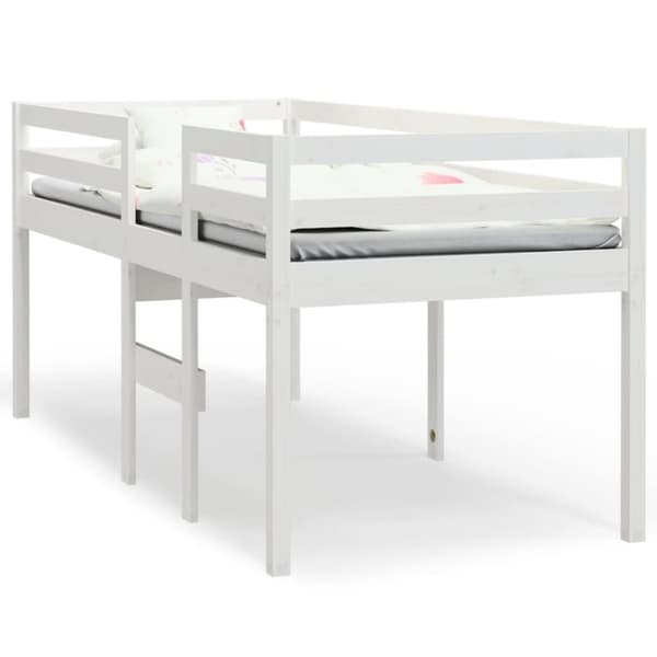 vidaXL Høyseng hvit 90x190 cm heltre furu