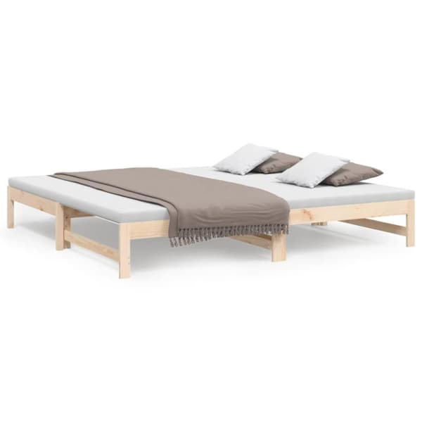 vidaXL daybed med udtræk 2x(100x200) cm massivt fyrretræ
