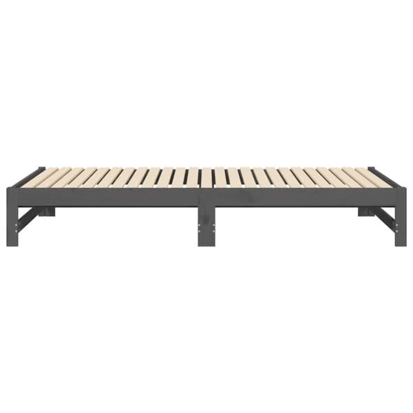 vidaXL Sohvasänky ulosvedettävä harmaa 2x (90x200) cm täysi mänty