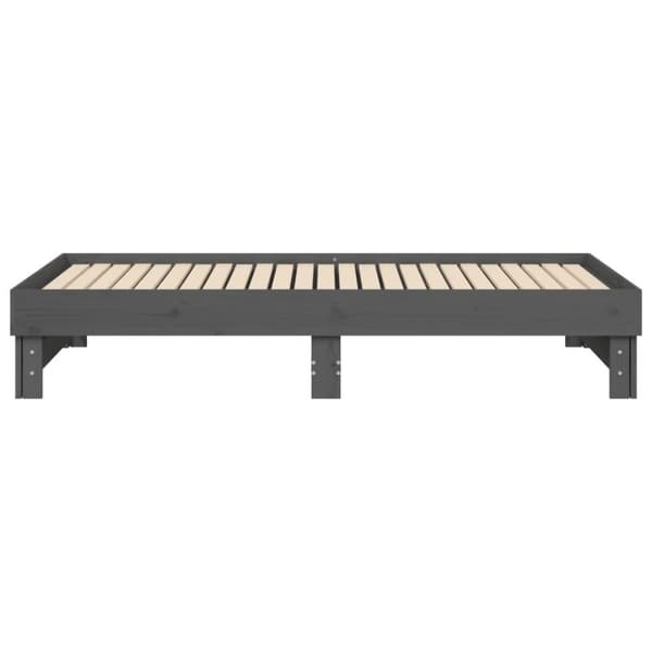 vidaXL daybed med udtræk 2x(90x190) cm massivt fyrretræ grå