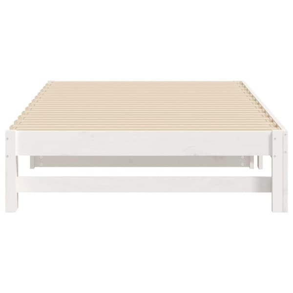 vidaXL daybed med udtræk 2x(80x200) cm massivt fyrretræ hvid