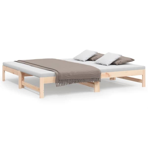 vidaXL daybed med udtræk 2x(90x190) cm massivt fyrretræ