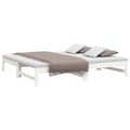 Miniatyrbillede 3 af 11: vidaXL daybed med udtræk 2x(75x190) cm massivt fyrretræ hvid