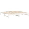 Miniatyrbillede 7 af 11: vidaXL daybed med udtræk 2x(75x190) cm massivt fyrretræ hvid