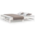Miniatyrbillede 1 af 11: vidaXL daybed med udtræk 2x(75x190) cm massivt fyrretræ hvid