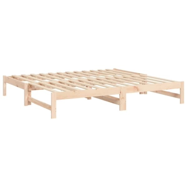 vidaXL daybed med udtræk 2x(75x190) cm massivt fyrretræ