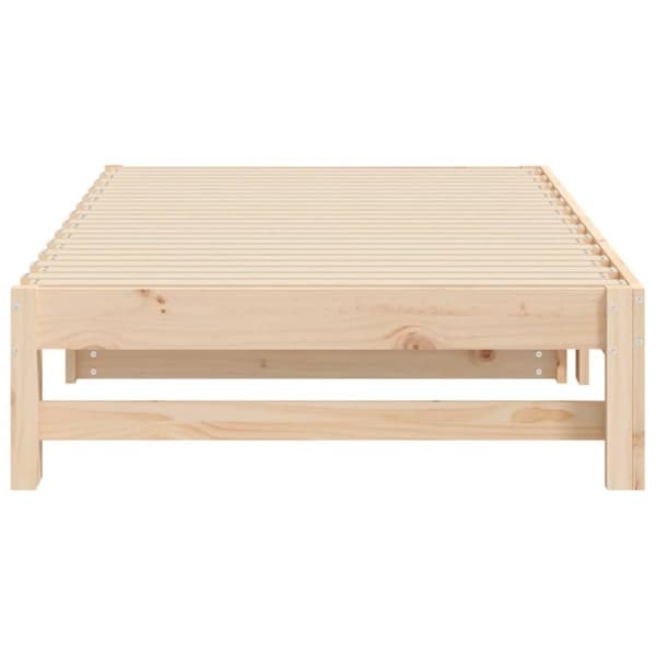 vidaXL daybed med udtræk 2x(75x190) cm massivt fyrretræ