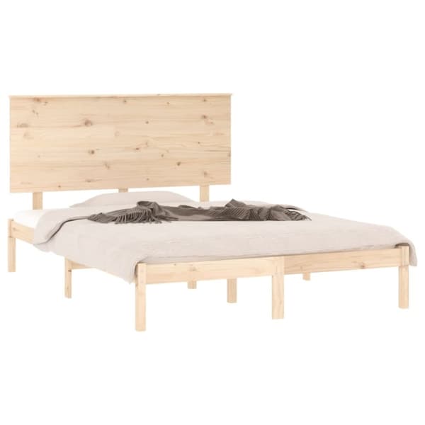 vidaXL sengeramme 140x190 cm massivt fyrretræ