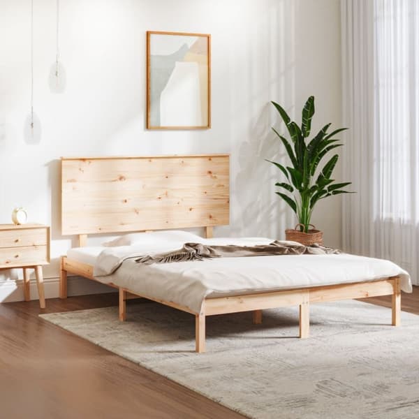 vidaXL sengeramme 140x190 cm massivt fyrretræ