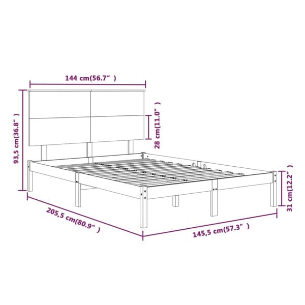 vidaXL sengeramme 140x200 cm massivt fyrretræ
