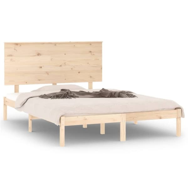 vidaXL sengeramme 140x200 cm massivt fyrretræ