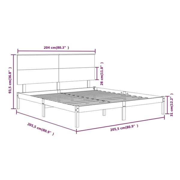 vidaXL sengeramme 200x200 cm massivt fyrretræ