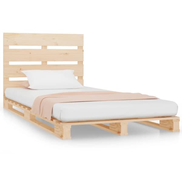 vidaXL Sängynrunko ilman patjaa 90x200 cm täysi mänty