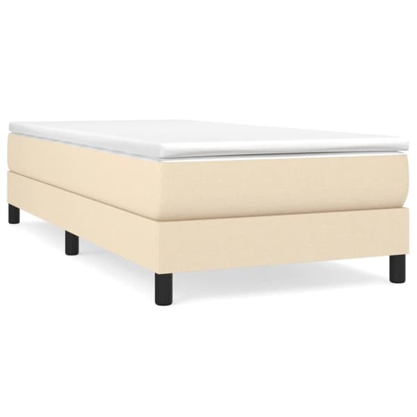vidaXL sengeramme 90x200 cm stof cremefarvet