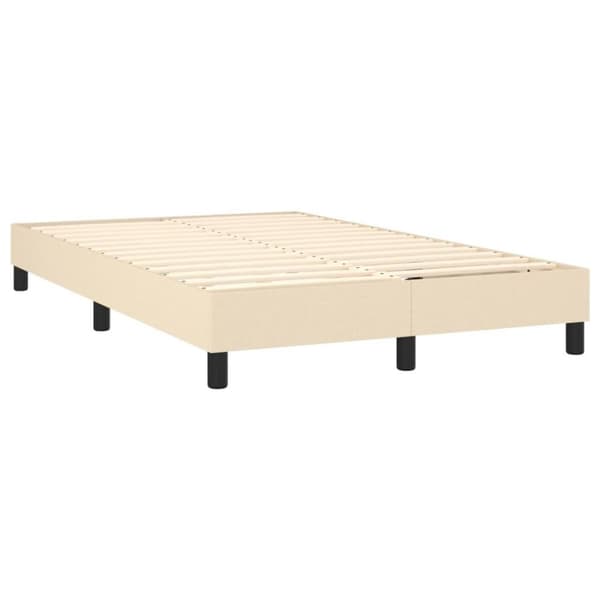 vidaXL sengeramme til kontinentalseng 120x200 cm stof cremefarvet