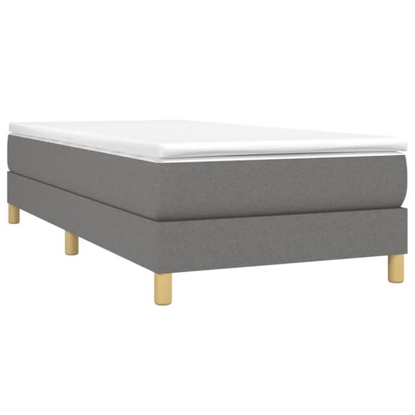 vidaXL sengeramme 90x200 cm stof mørkegrå