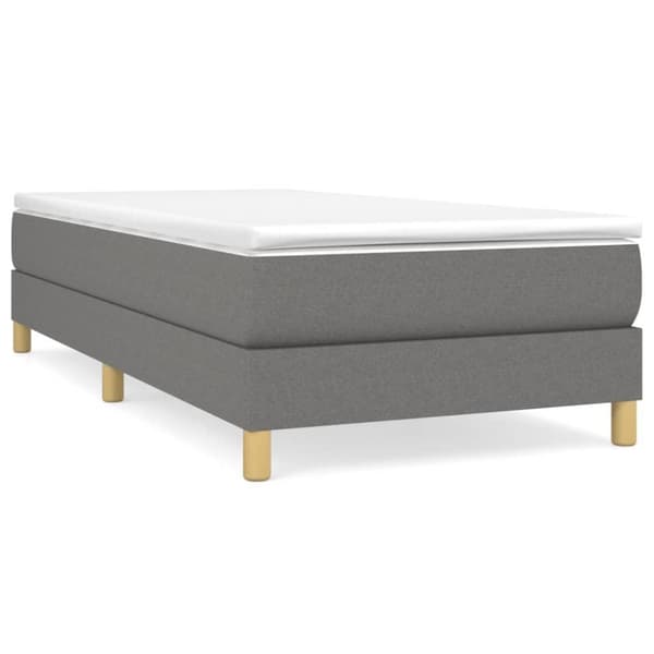vidaXL sengeramme 90x200 cm stof mørkegrå