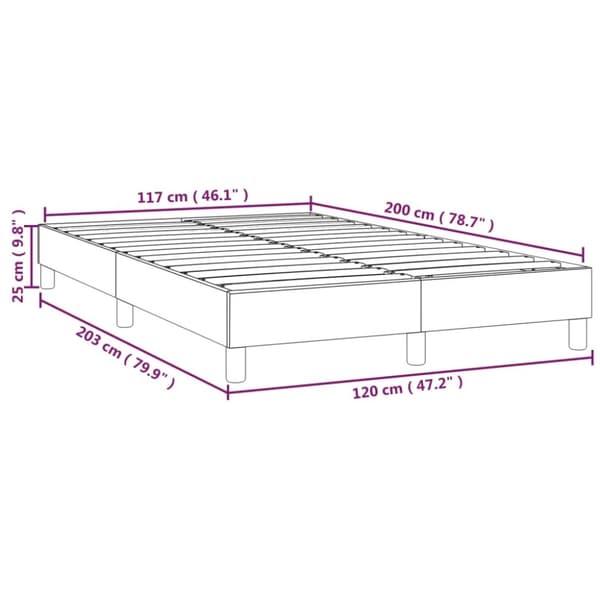 vidaXL sengeramme til kontinentalseng 120x200 cm stof lysegrå