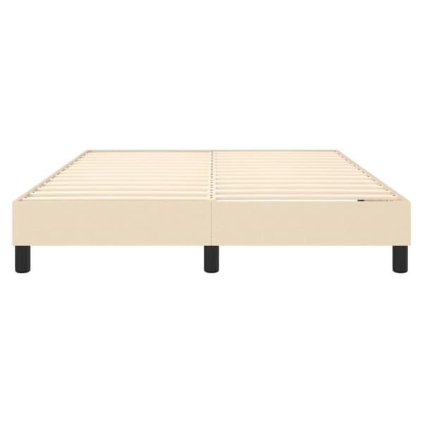 vidaXL sengeramme til kontinentalseng 140x200 cm stof cremefarvet