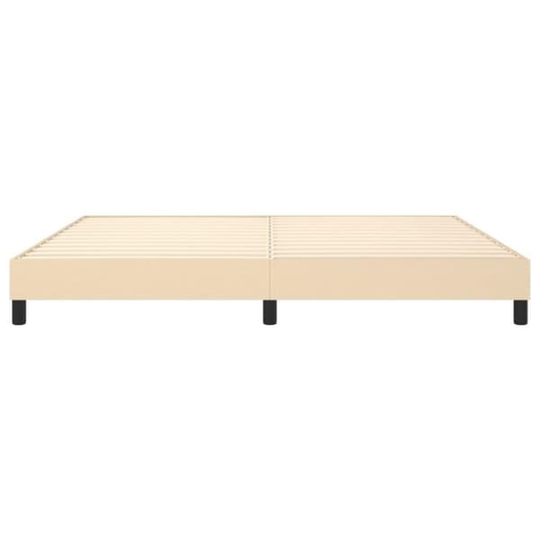 vidaXL Sängram gräddvit tyg 200x200 cm