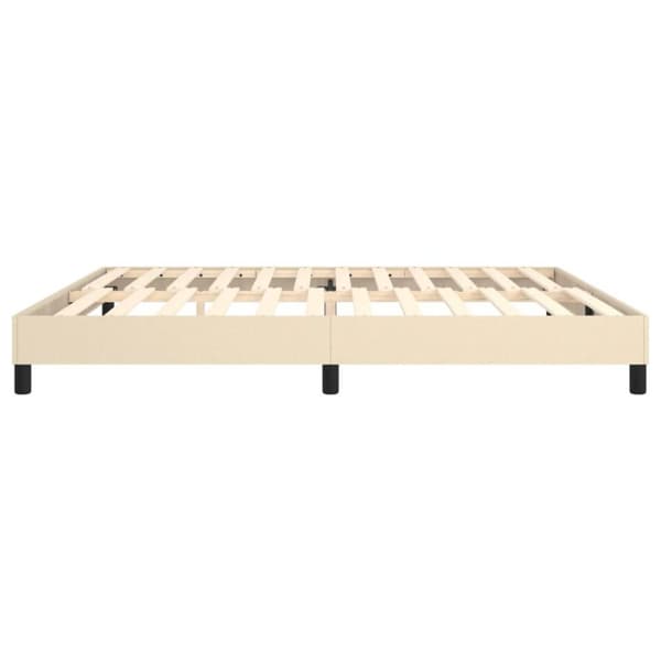 vidaXL Sängram gräddvit tyg 200x200 cm