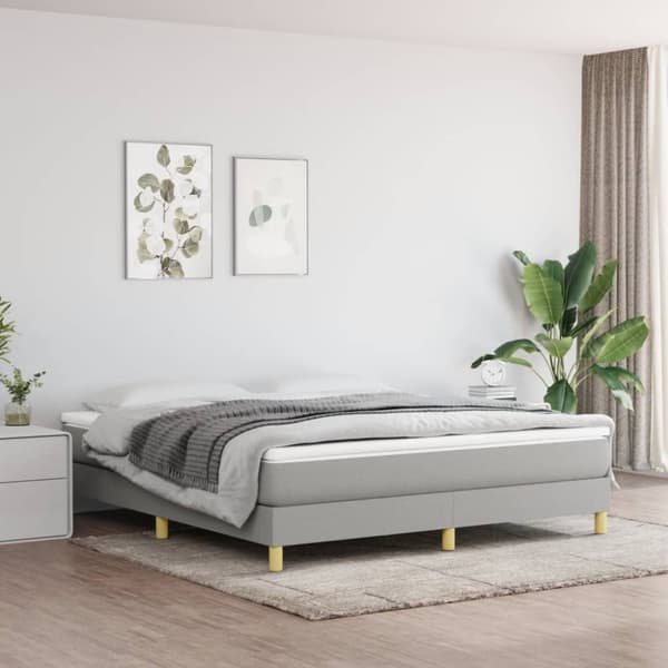 vidaXL Sängram ljusgrå 180x200 cm tyg
