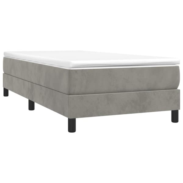 vidaXL Sängram ljusgrå 90x200 cm sammet