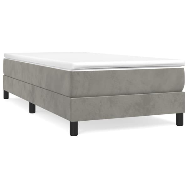 vidaXL Sängram ljusgrå 100x200 cm sammet