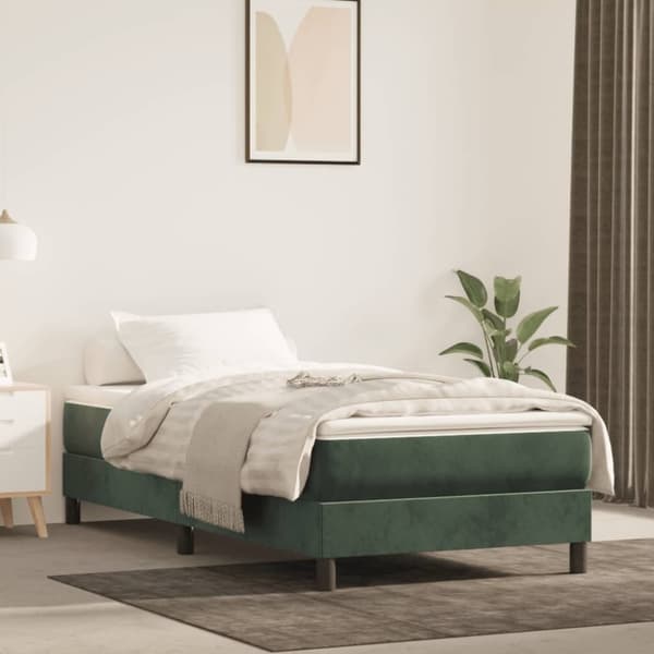 vidaXL Sängram mörkgrön 100x200 cm sammet