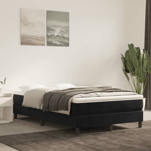 vidaXL Sängram svart 120x200 cm sammet