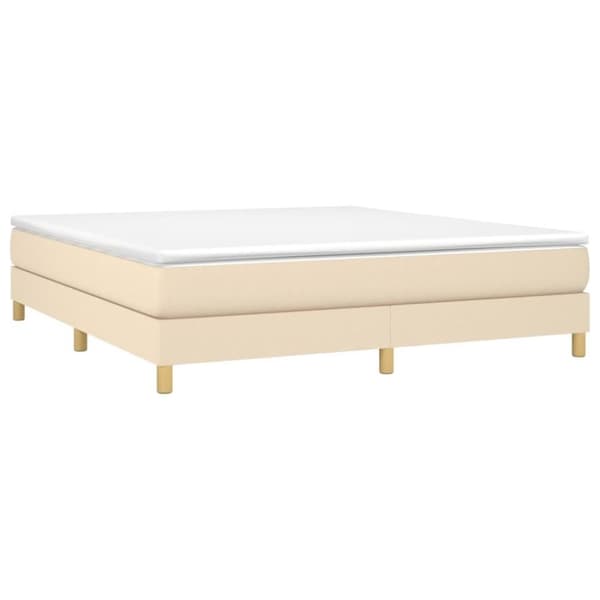 vidaXL sengeramme 160x200 cm stof cremefarvet