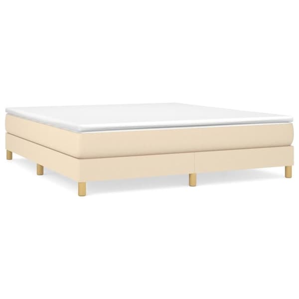 vidaXL sengeramme 160x200 cm stof cremefarvet