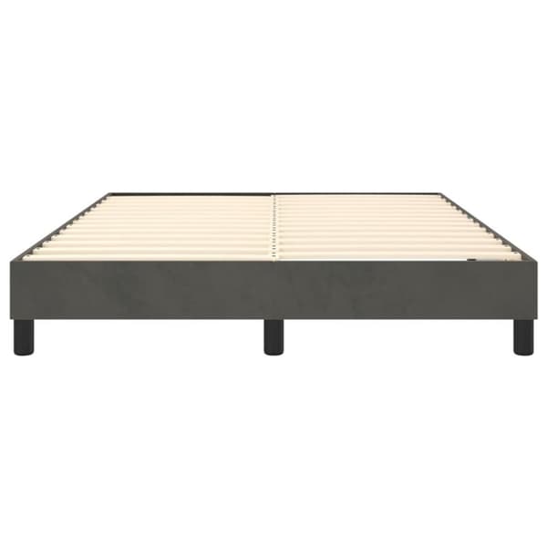 vidaXL sengeramme til kontinentalseng 140x200 cm fløjl mørkegrå