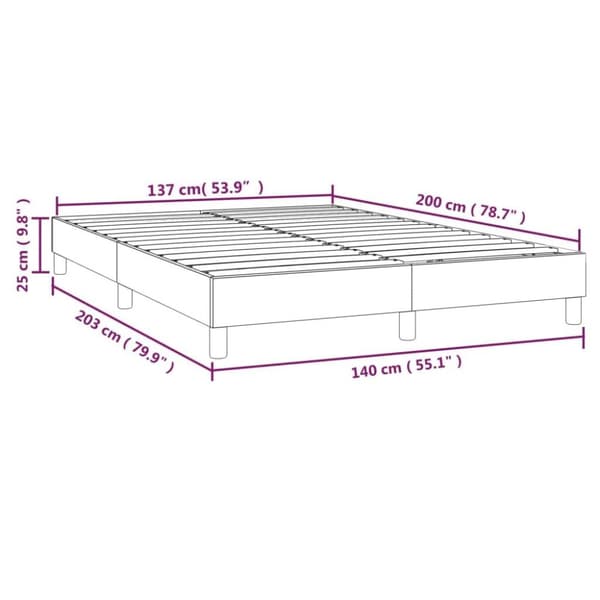 vidaXL sengeramme til kontinentalseng 140x200 cm fløjl mørkegrå