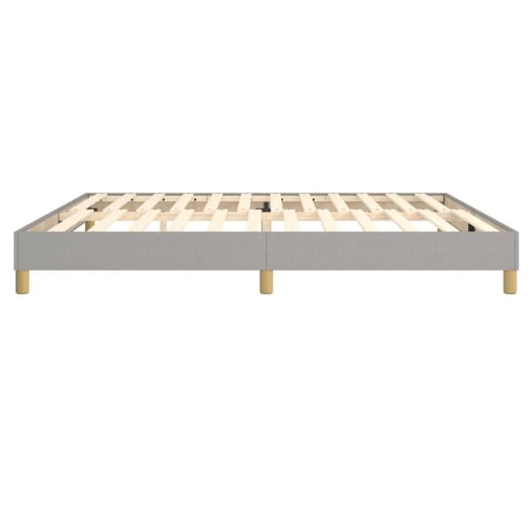 vidaXL sengeramme 200x200 cm stof lysegrå