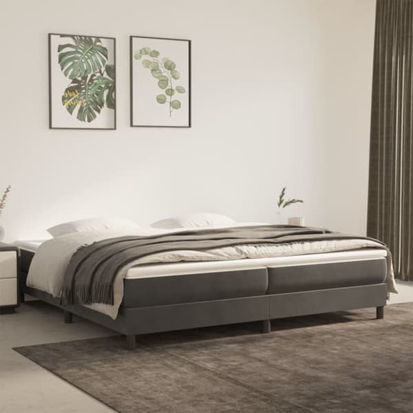 vidaXL sengeramme 200x200 cm fløjl mørkegrå