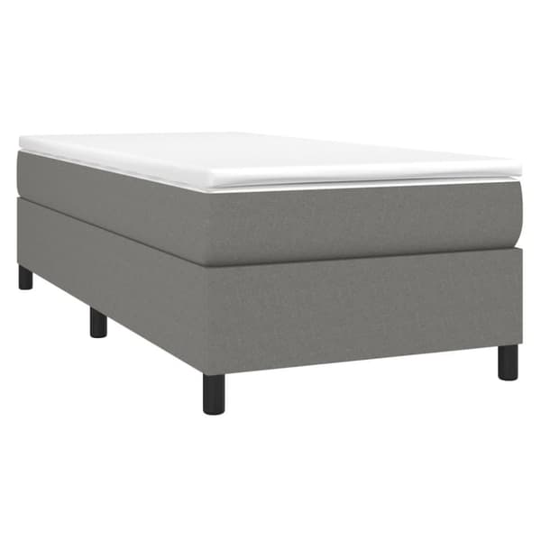 vidaXL sengeramme 90x200 cm stof mørkegrå