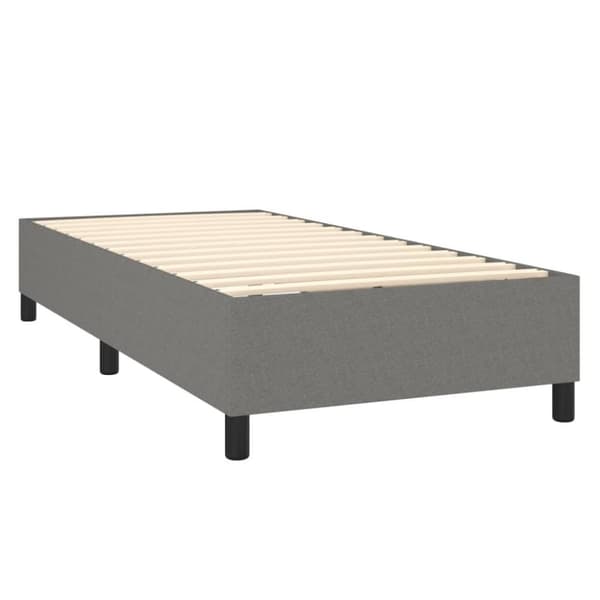 vidaXL sengeramme 90x200 cm stof mørkegrå